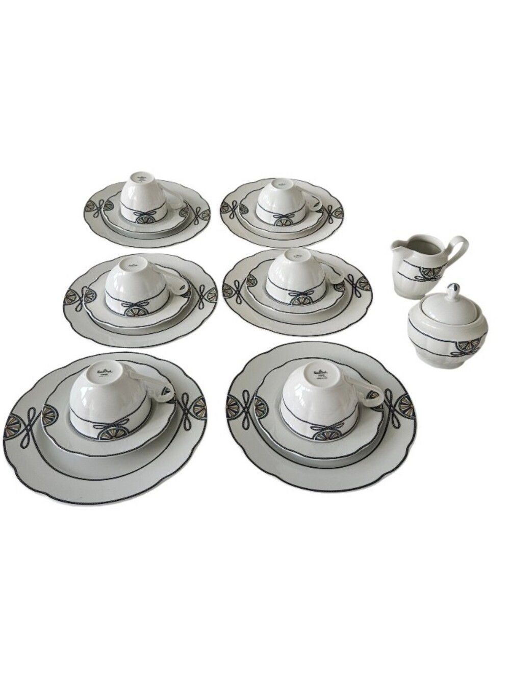 Rosenthal Grece Pearl China Society  Dinnerware Set Of 6 Saucers Creamer Sugar - Picture 11 of 11